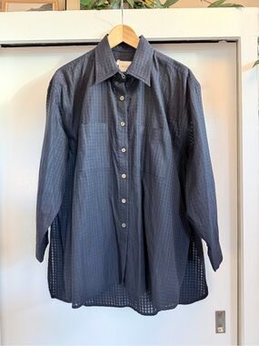 Jaggery London Santiago Big Shirt Black Indigo Check